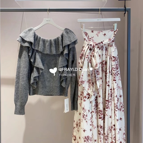 FRAY ID Women's Alpaca Wool Offshore Ruffle Knit - Picture 4 of 7